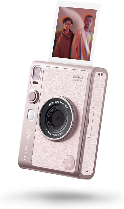 INSTAX mini EVO 2-in-1 Hybrid Camera and Printer Rose 10 Lenses 10 Effects