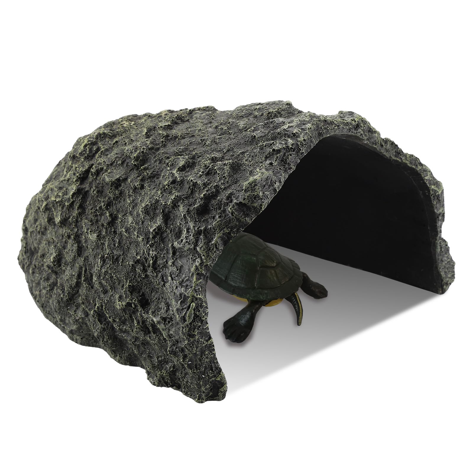 Photo 1 of IBWell 9.1 Inch Reptile Hides Resin Tortoise Hideout for Hiding and Basking Aquarium Rock Caves for Snake Bearded Dragon Fish Lizard