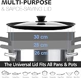 Anaeat Silicone Universal Lid for Pots 26/28/30 cm Tempered Glass view 4