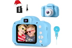 GKTZ Toys for Girls Age 3-8, Kids Camera Digital Video Toddler Camera Children Camcorder Birthday Gifts for 3 4 5 6 7 8 Year Old Girls with 32GB SD Card (Blue)