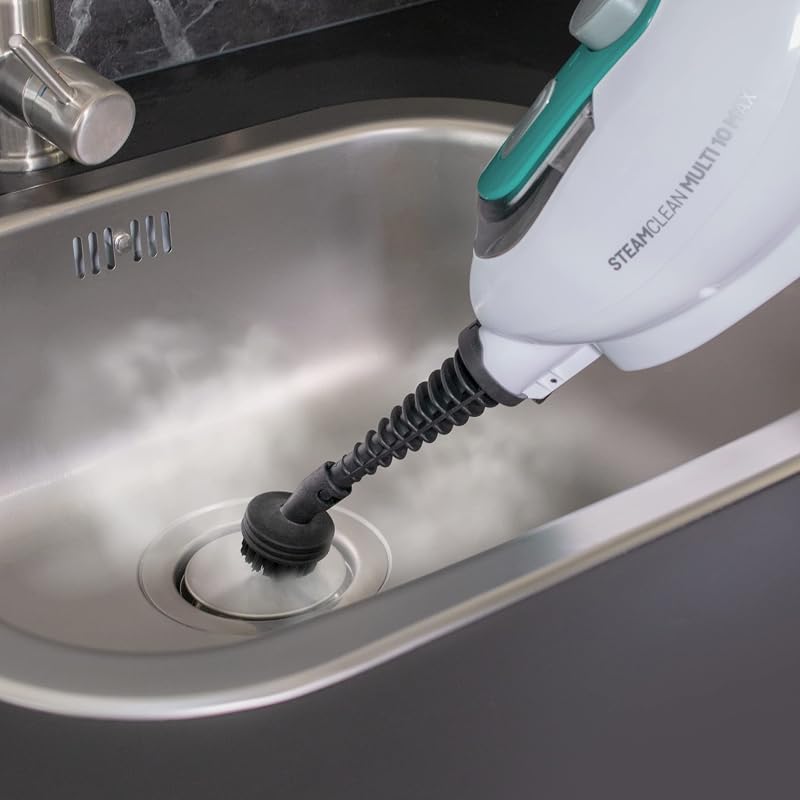 Steamclean Multi10 Max 10 en 1 Balai Vapeur Nettoyeur Multifonctions, Aspirateur Vapeur 1500W, Élimine 99.9% des Virus et des Bactéries, Manche télescopique extensible, Émission maximale de vapeur