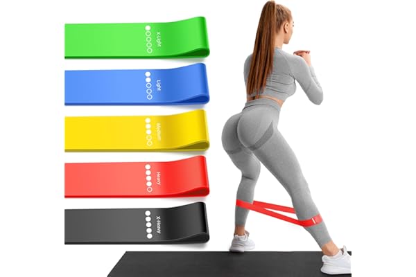 Resistance Bands for Working Out, 5 Levels Resistance Exercise Bands with Woven Bag, Bands for Working Out Women Men, Yoga, Pilates, Rehabilitation Training