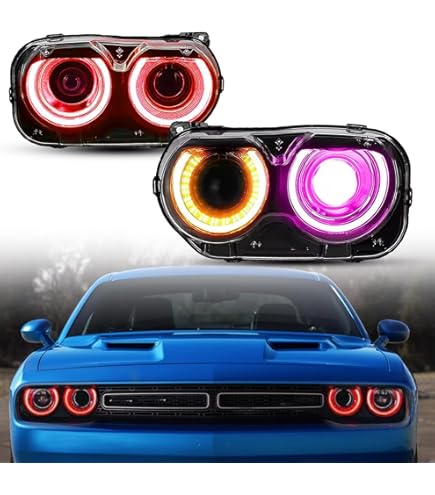 Amazon.com: YUANZHENG Multicolor Headlights Compatible with Dodge