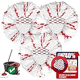 [2026 New Version] Mop Head Replacement - 40% More Cleaning Power，3 Pack Spin Mop Replacement Head for Easy Wring 1-Tank Syst