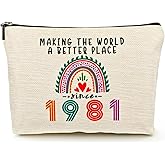 Suemetic 45th Birthday Gifts Women Makeup Bag, Happy 45th Birthday Decorations Woman, Best 45 Year Old Gifts Ideas for Her, Mom, Wife, Sister, Mothers Day, 1981 Anniversary Party Favors, Christmas