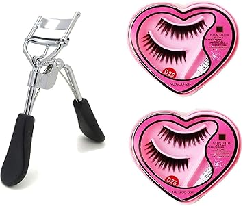Angelie combo of Black Long False Eyelashes With Glue for Pretty Eye Makeup Combo Pack of 2 and one eyelash curler