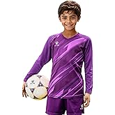 KELME Kids Goalie Shirt,Goalkeeper Jersey Padded Long Sleeve Soccer Football Training Uniform for Youth,Purple Kid Size 12