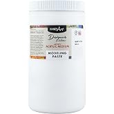 Handy Art Modeling Paste, 32 oz, Opaque White Finish, 3D Texture &amp; Impasto | Creates Sculptural Texture &amp; Impasto Effects, Artist Quality Medium Dries Hard, Sandable, Safe &amp; AP Non-Toxic, Made in USA