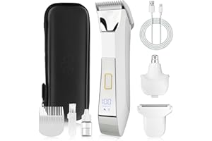 Karrte Women's Razors for Shaving Pubic Hair, 3-in-1 Wet & Dry Bikini Trimmer for Women's Private Area, Replaceable Ceramic Blade Head Electric Shaver with Travel Lock