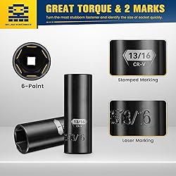 BLACKROBOT 1/2" Drive Impact Socket Set Glossy