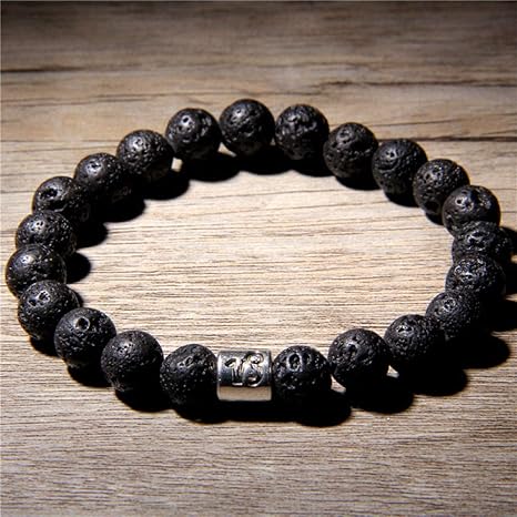 Keshjax Braccialetto Di Pietra Capricorno 12 Zodiaco Pietra Naturale Nera Pietra Lavica Bracciale Uomini Costellazioni Oroscopo 8 Mm Di Cordone Bracciali Per Uomini Donne Gioielli 17cm Amazon It Sport E Tempo Libero