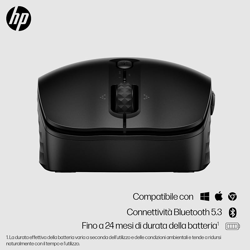 Rato Bluetooth Programável 420 (4000 DPI, roda inclinável, cliques silenciosos, Instant Connect, autonomia de bateria de 24 meses, Windows 11; Windows 10; macOS; ChromeOS) Cor Preto