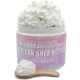 RA COSMETICS Whipped African Shea Butter, Cotton Candy, 12oz | 100% Whipped Shea Body Butter from Ghana, Moisturizing Natural Skincare, For Dry Skin, Hair, Scalp