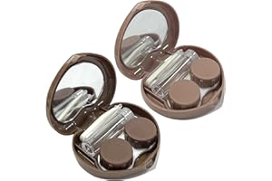 Howinn 2 Pack Heart Cute Contact Lens Case, Travel Contact Lens Box with Mirror Tweezers Remover Tool Solution Bottle for Outdoor Office Daily Use