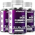 Vitamatic Iron 65 mg Gummies Supplement for Women & Men - 60 Vegan Gummies - Great Tasting Iron Gummy Vitamins with Vitamin C (3)