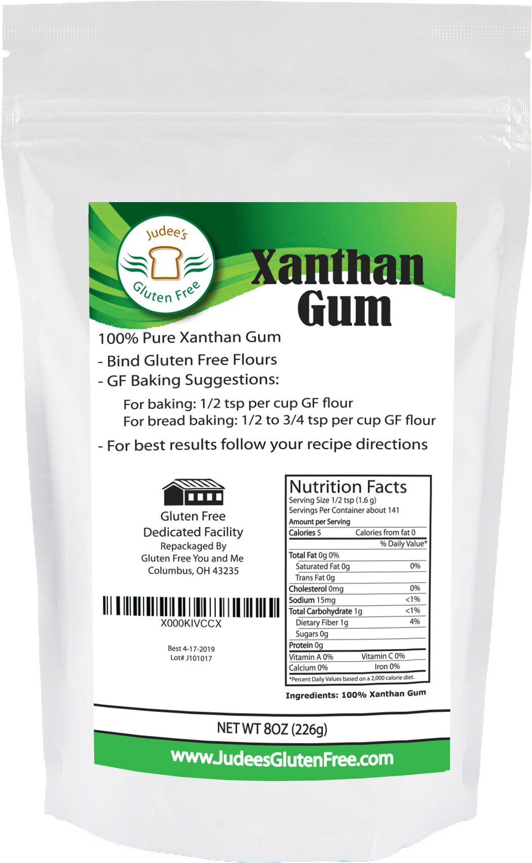 Xanthan Gum Gluten Free(8 oz) - USA Packaged & Filled - Dedicated Gluten & Nut Free Facility