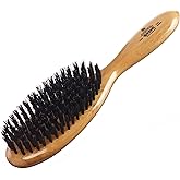 Kent LC22 Finest Hair Brushes for Women Detangler Dry Brush Made of Cherrywood - Boar Bristle Oval Hairbrush for Medium to Thick Hair All Lengths - Salon Style Straightening Pure Wood Brush from Kent