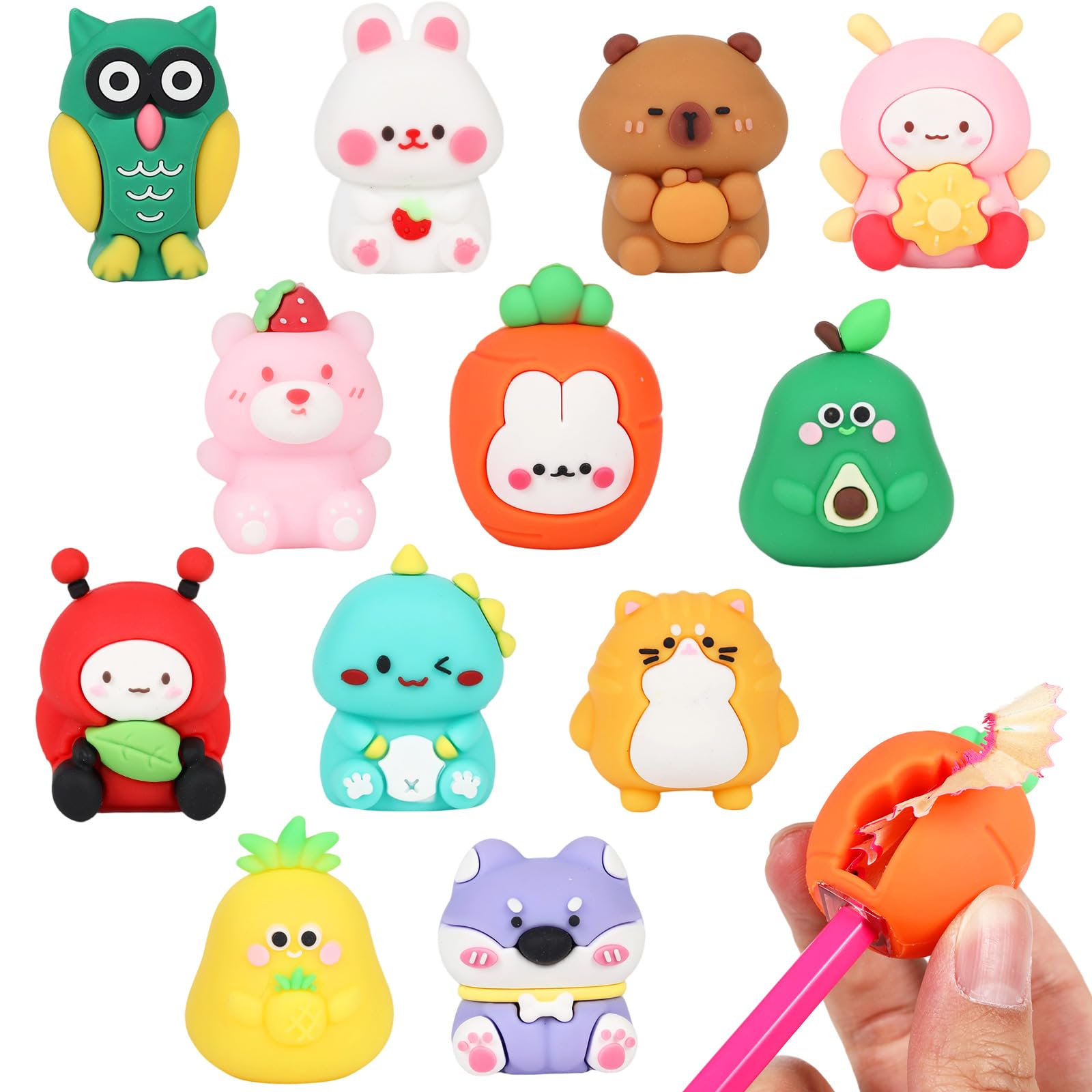Photo 1 of 12 Pcs Cute Pencil Sharpeners, Manual Small Animal Pencil Sharpeners Bulk for Classroom School Supplies Home Office