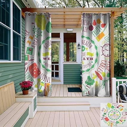 Amazon Com Leinuoyi Fitness Outdoor Curtain Modern Good Health