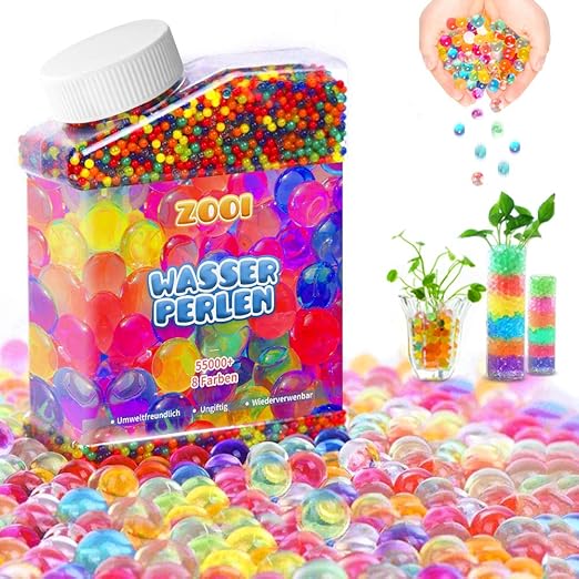 Zooi 55000 Stuck Wasserperlen Fur Kinder Aquaperlen Mix Wassergel Kugeln Aqualinos Fur Kinder Deko Fur Hochzeit Party Geburtstag Basteln Weihnachten Vasen Dekoration Amazon De Kuche Haushalt