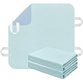 2 Pack Bed Pads for Incontinence Washable Positioning Bed Pad with Handles, Reusable Underpads Absorbent with 4-Layer Waterproof Underpads for Incontinence, Elderly Bedridden (34×36 Inch - 2 Pack)
