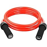 Weighted Jump Rope - (1.5LB) Solid PVC 12mm Diameter for Crossfit and Boxing - Heavy Jump Rope with Memory Non-Slip Cushioned Foam Grip Handles for Fitness Workouts Endurance and Strength Training