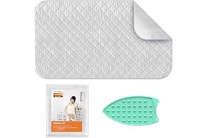 Ironing Mat,WL-YBOPRO Large Thickened Ironing Blanket with Silicone Iron Rest,Portable Heat Resistant Ironing Pad for Washer,Dryer,Table Top,Countertop,Ironing Board Cover(47 x 21.5 inch)