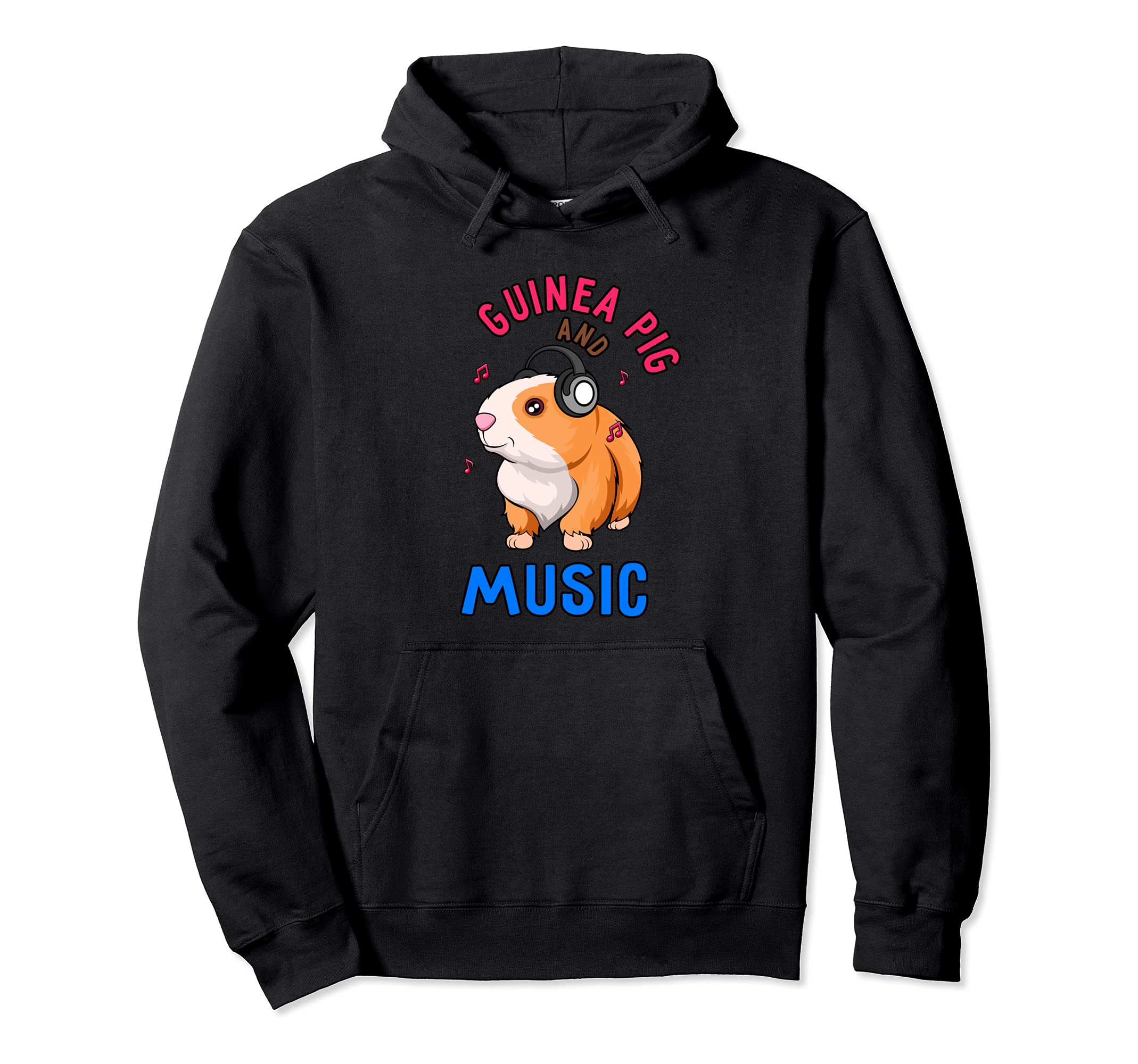 Music and Guinea Pig Cute Rodent Pullover Hoodie
