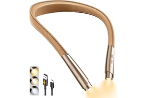 enclize LED Neck Reading Light, Book Light for Reading in Bed, 3 Colors, 9 Brightness Levels, Lightweight Comfortable Design, Long Lasting, Perfect for Knitting,Crafting,Camping,Gold Rose