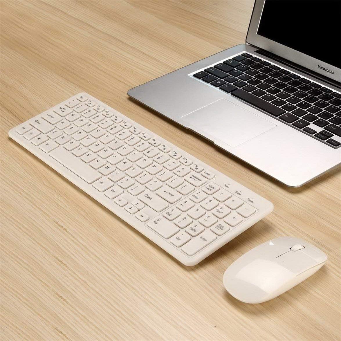 Sylvialuca Wireless Keyboard and Mouse Combo Kit for PC Desktop Laptop Classic Office Set