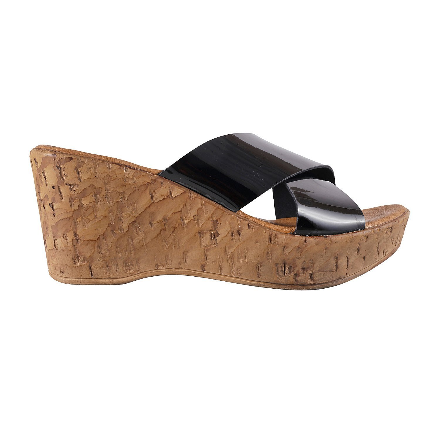 mochi women black synthetic sandals (34-9155)