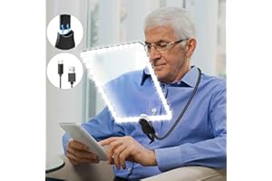 HQGZQL 6X Rechargeable Magnifying Glass with 50 LEDs Light Large Hands-Free Magnifying Glasses with Flexible Gooseneck Full Book Page Magnifier Perfect for Reading, Repair, Sewing Low Vision Seniors