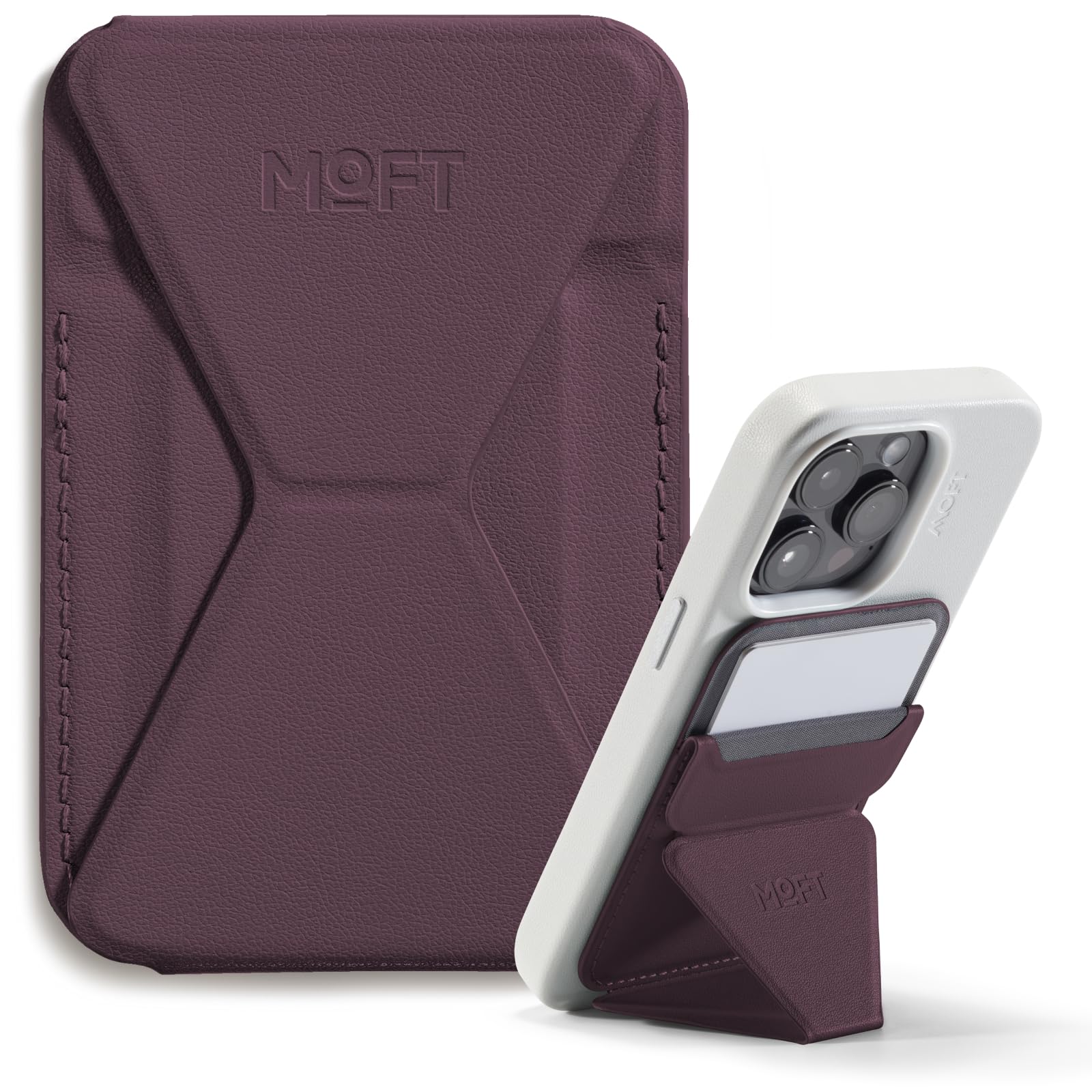 Photo 1 of MOFT Magnetic Wallet Stand Compatible with iPhone 17/16/15/14/13/12 Series, Angle Adjustment & Magsafe Compatible MOVAS Phone Stand,BlackBerry