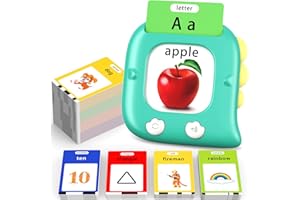 KIDZ DO Kidzdo Dinosaur Talking Flashcards with 254 Words, Birthday Gifts for 2 3 4 5 6 Years Old Boys and Girls, Educational ABCs Learning Toy, Pocket Speech Language Therapy Toys for Autism Kids 1-6, Green