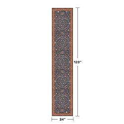 Navy Blue Washable Hallway Runner Rug 2x10 Non Slip