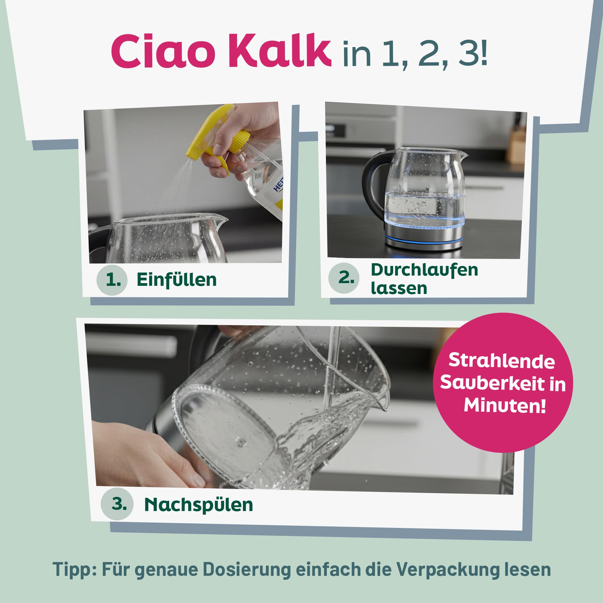 HEITMANN pure Reine Citronensäure | Leistungsstarkes Entkalker-Spray für Bad & Küche | Lebensmittelsauber | Entfernt Kalk & Verfärbungen auf Oberflächen & Armaturen | 500 ml 5