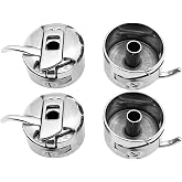 YEQIN 4 Pieces Sewing Machine Bobbin Case Stainless Steel Bobbin Case for All Front Loading 15 Class Machines