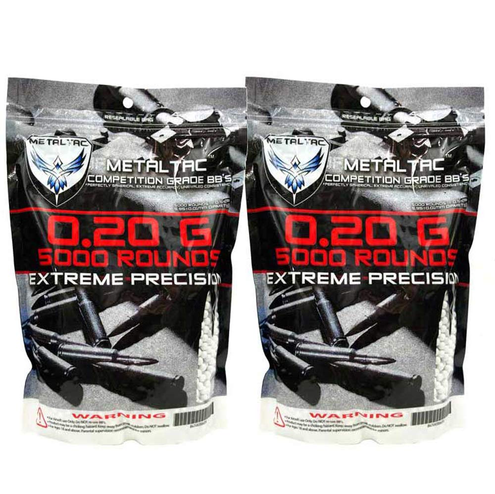 MetalTac 0,2g BB 10.000 bolsa redonda Airsoft 6mm BBS pellet de grado perfecto 6mm para munición de pistolas Airsoft
