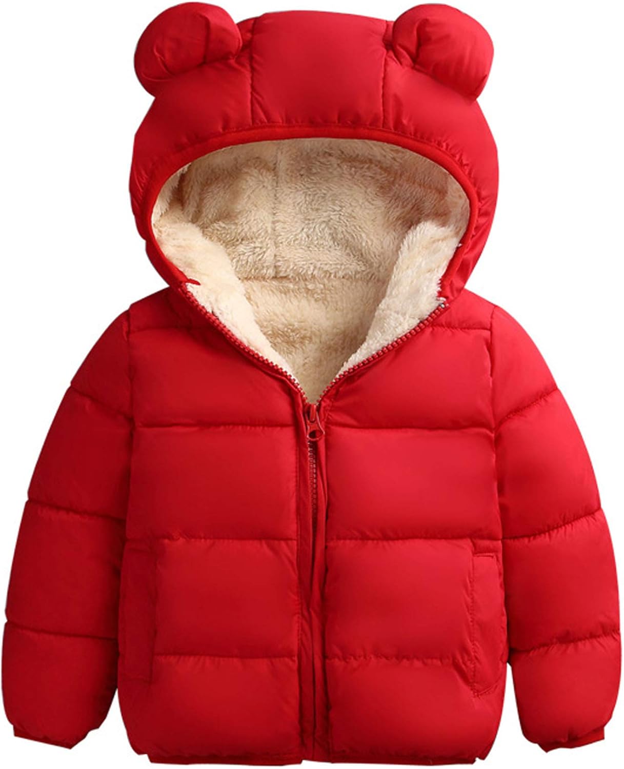 N / C Toddler Baby Winter Hooded Coats Kids Boy Girl Padded Light Puffer Jacket
