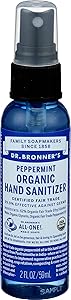 Dr. Bronner's - Organic Hand Sanitizer Spray (Peppermint, 2 ounce) - Simple and Effective Formula, Cleanses & Sanitizes, No H