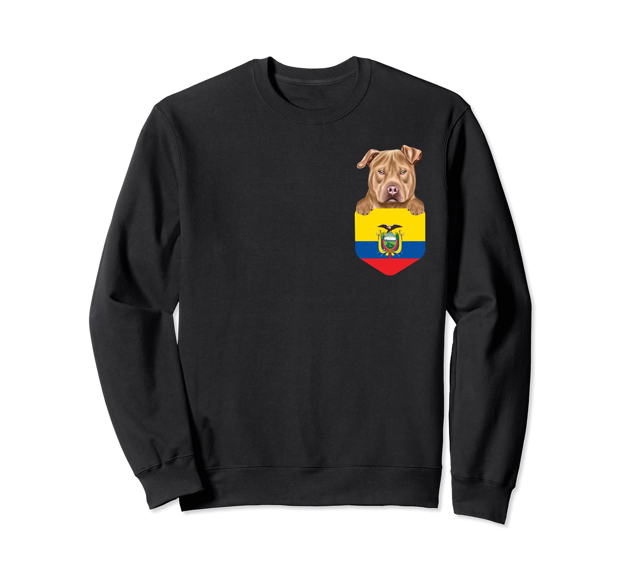 Ecuador Flag Usa Staffordshire Terrier Dog In Pocket Sweatshirt