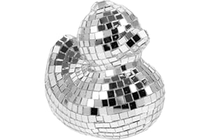 SUPVOX Disco Mirror Duck Ball Ornament Silver Glass Figurine Decoration for Home Party Table Centerpiece