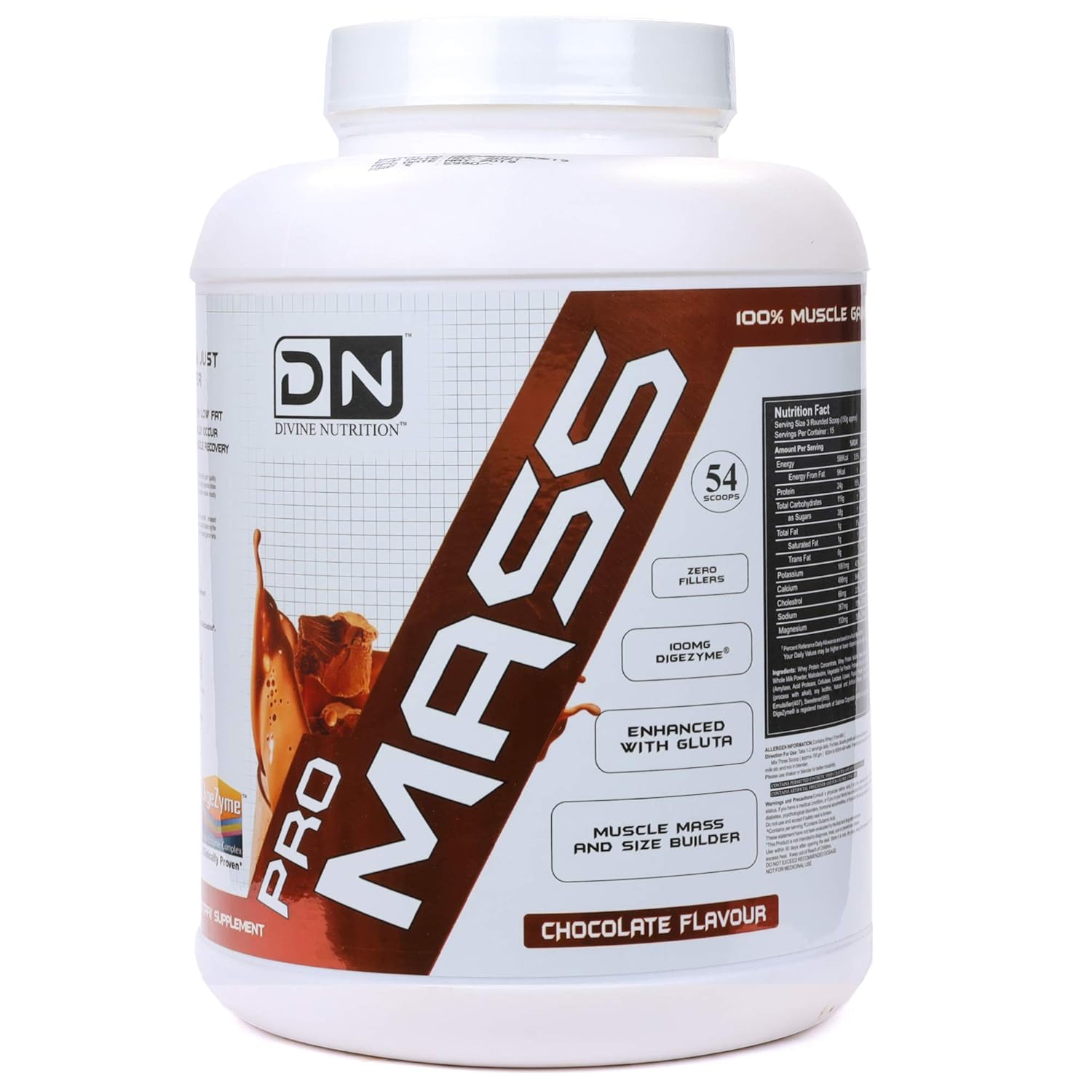 Divine Nutrition Pro Mass Chocolate 2 7 Kg Amazon In Health Personal Care