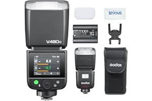 Godox V480O TTL Camera Flash Speedlite, GN50 Touchscreen USB-C Charging, 1.7s Fast Recycle Time, 650 Full-Power Flashes, 2.4G