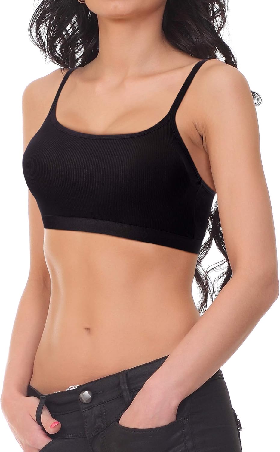 3 Pieces Mini Camisole Bra Wireless Padded Bra Tank Top Bra Seamless Sports Bra with Straps for Women Girls at  Women’s Clothing store