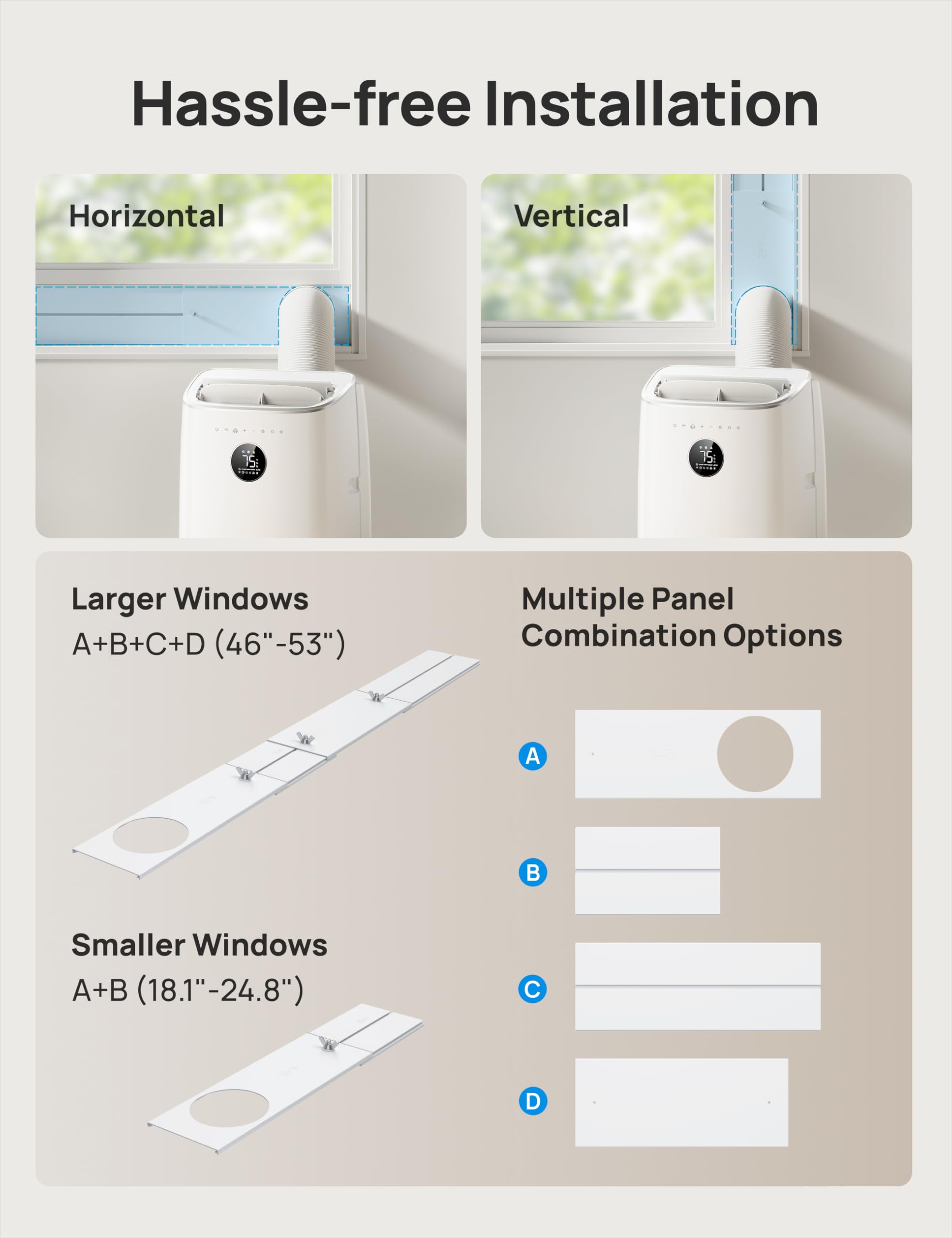 Dreo Portable Air Conditioners, 10,000 BTU ASHRAE (6000 BTU SACC) Smart AC Unit for Bedroom with Dehumidifier, Drainage-free Cooling, 45dB Quiet, APP/Voice/Remote, Standing AC for Room Indoors, AC319S