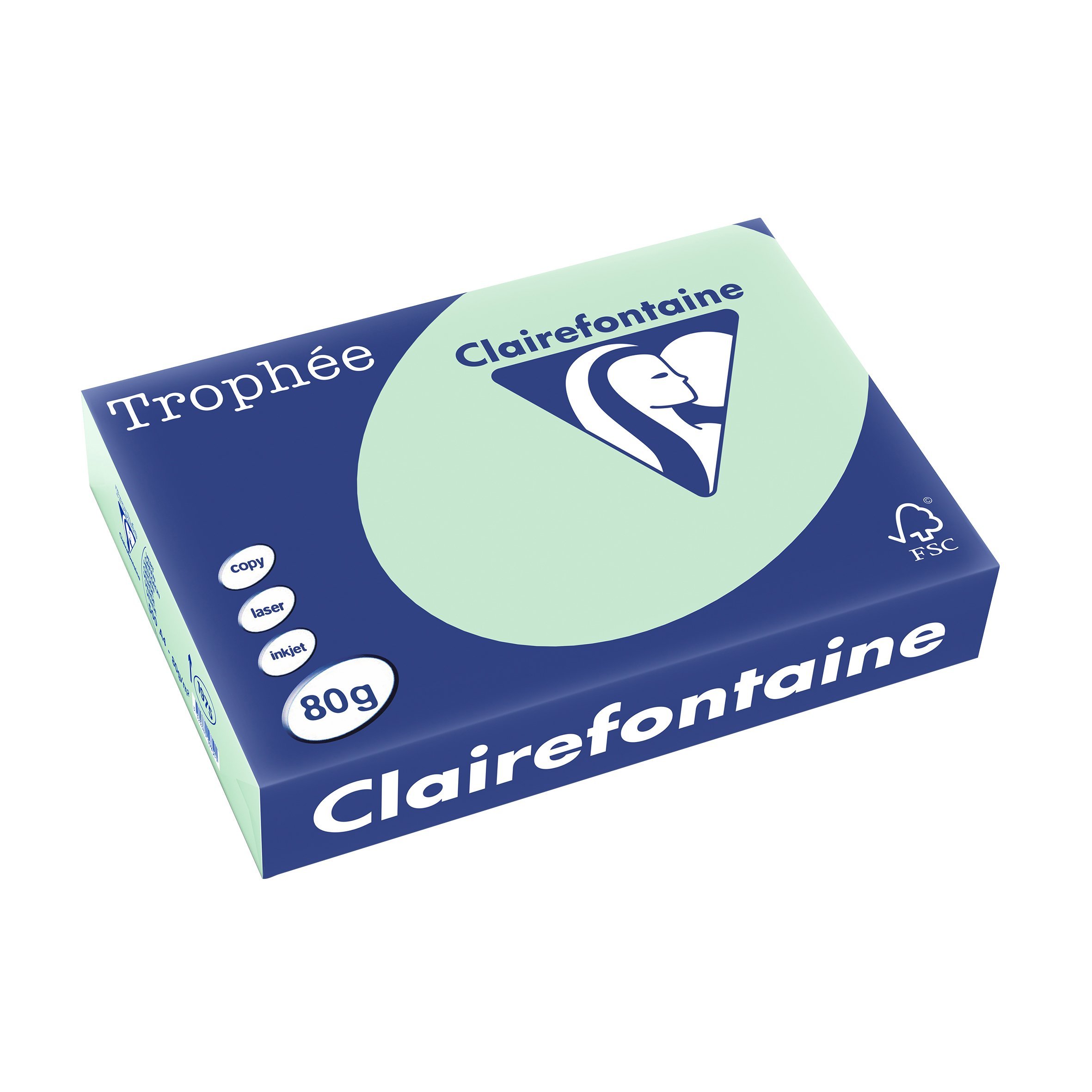 Clairefontaine Trophee Colours Paper 80gsm Ream-wrapped A4 Green Ref 1975 [500 Sheets]