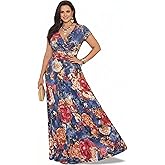 KOH KOH Womens 2026 Long Maxi Summer Floral Print Short Sleeve Flowy Modest Maxi Dress Gown