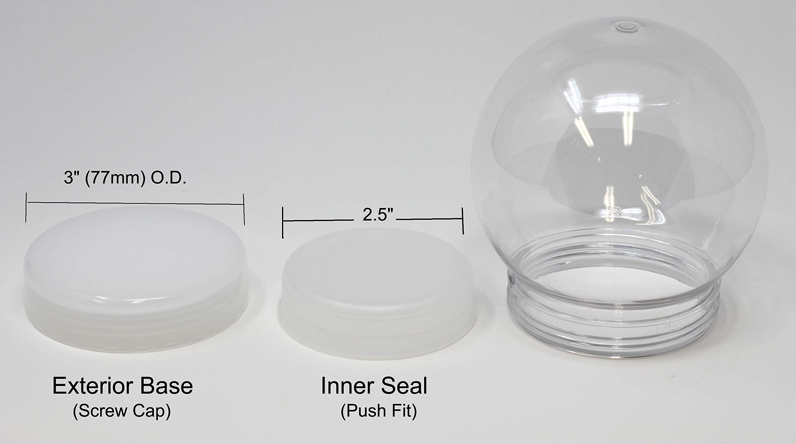 5 Inch (130mm) DIY Snow Globe Water Globe, Clear Plastic with Screw Off