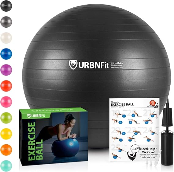 Exercise Ball (Multiple Sizes) for Fitness, Stability, Balance & Yoga